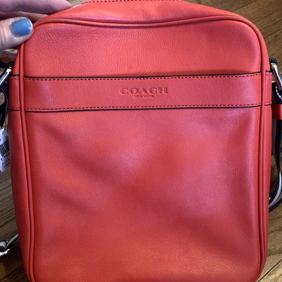 Coach Men's Red Leather Bag - Picture 1 of 7